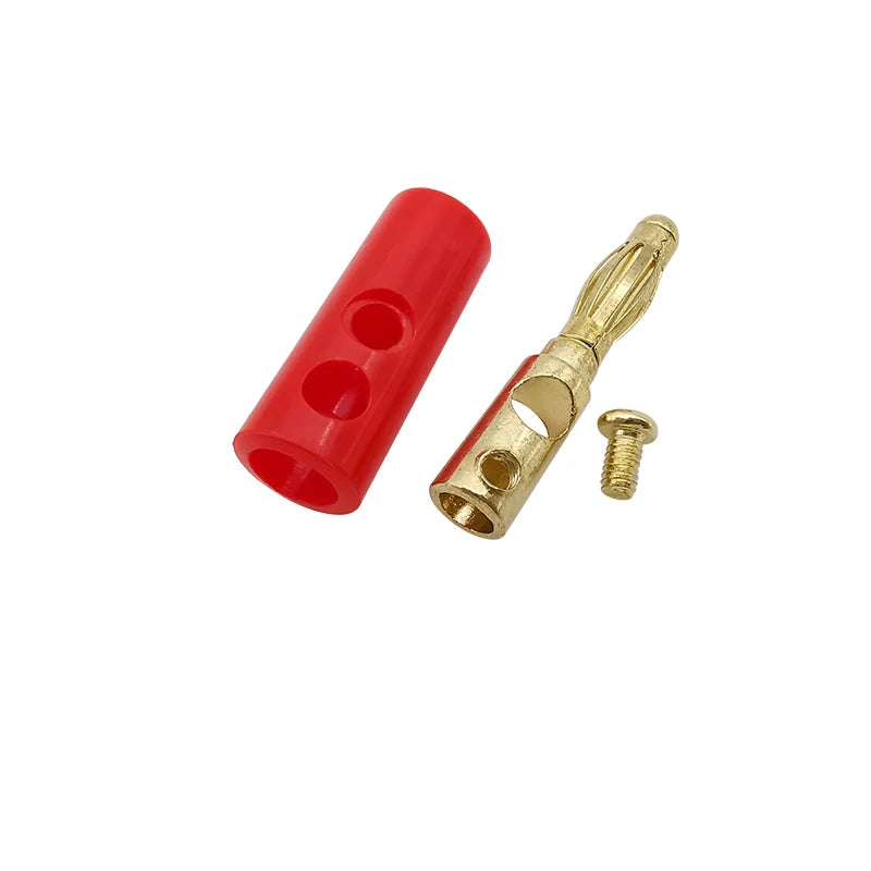 10Pcs 4mm Gold-Plated Banana Plug Solderless Screw Connector Set Banana Plug Connector Richie's