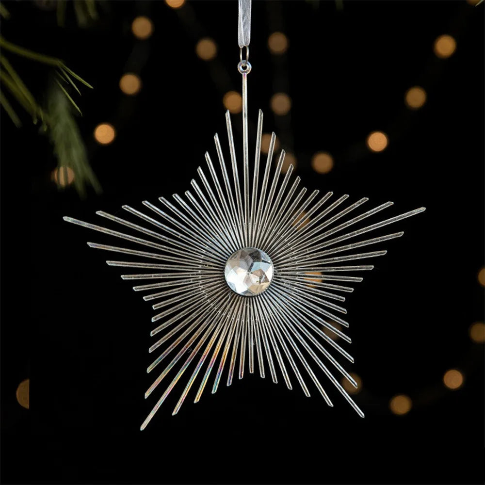 Transparent Acrylic Christmas Ornaments – Star Snowflake Pendant Christmas Ornament Richie's star