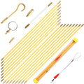 21-Pc Fiberglass Fish Tape Kit – 43cm Wire Cable Routing Rods Wire Fishing Tool Richie's yellow-21PCS-43CM