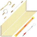 21-Pc Fiberglass Fish Tape Kit – 43cm Wire Cable Routing Rods Wire Fishing Tool Richie's yellow-21PCS-43CM