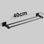 Matte Black Double Towel Bar Rack – 60cm Aluminium Square Design Double Towel Bar Richie's 40 CM
