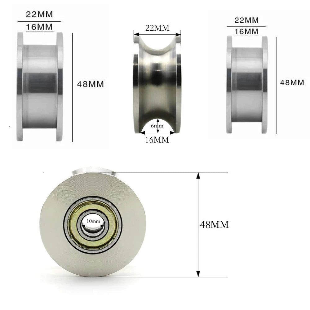 Stainless Steel U-Groove Ball Bearing Pulley Wheel – 600 lb Ball Bearing Pulley Richie's