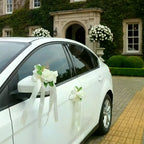 Retro Flower Bow Wedding Car Rearview Mirror Door Decoration Wedding Car Decoration Richie's