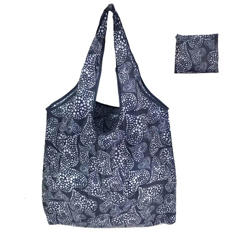 Reusable Foldable Tote Bag – Large Eco Grocery Shopping Bag Reusable Tote Bag Richie's Navy Love