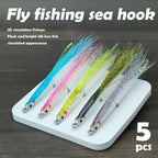 5pcs Surf Candy Sand Eel Fly Lures – Saltwater Fishing Set Fly Fishing Lures Richie's