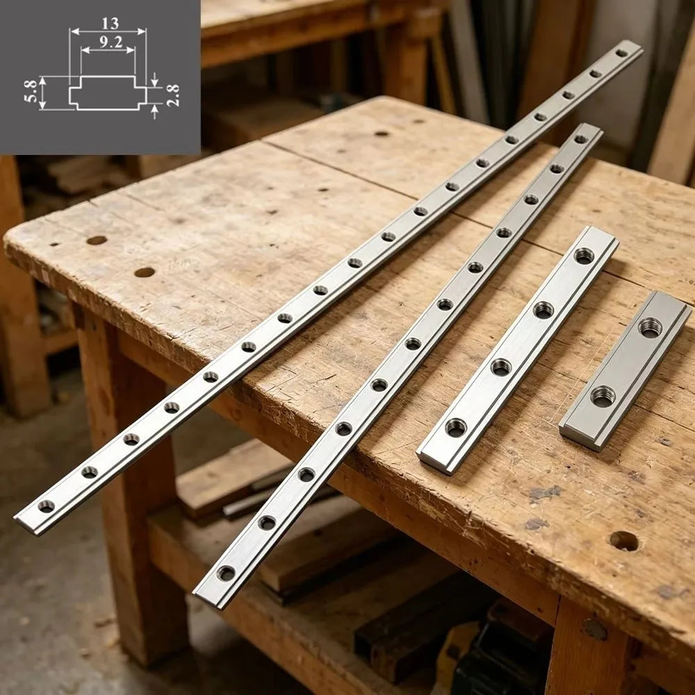 Aluminum Alloy Miter Track Jig T-Slot M6 Slider Rail Guide Miter Track Jig Richie's