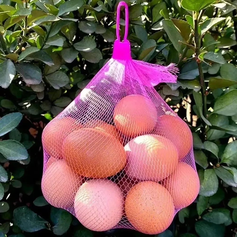 100-Pack Plastic Mesh Net Bags with Buckle – Reusable Produce Bags Mesh Storage Bags Richie's