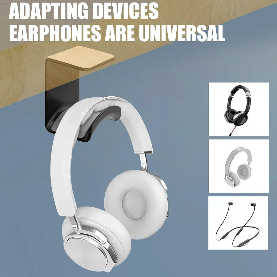FUCHU Adhesive Headphone Stand Under-Desk Wall Mount Hanger Headphone Stand Mount Richie's