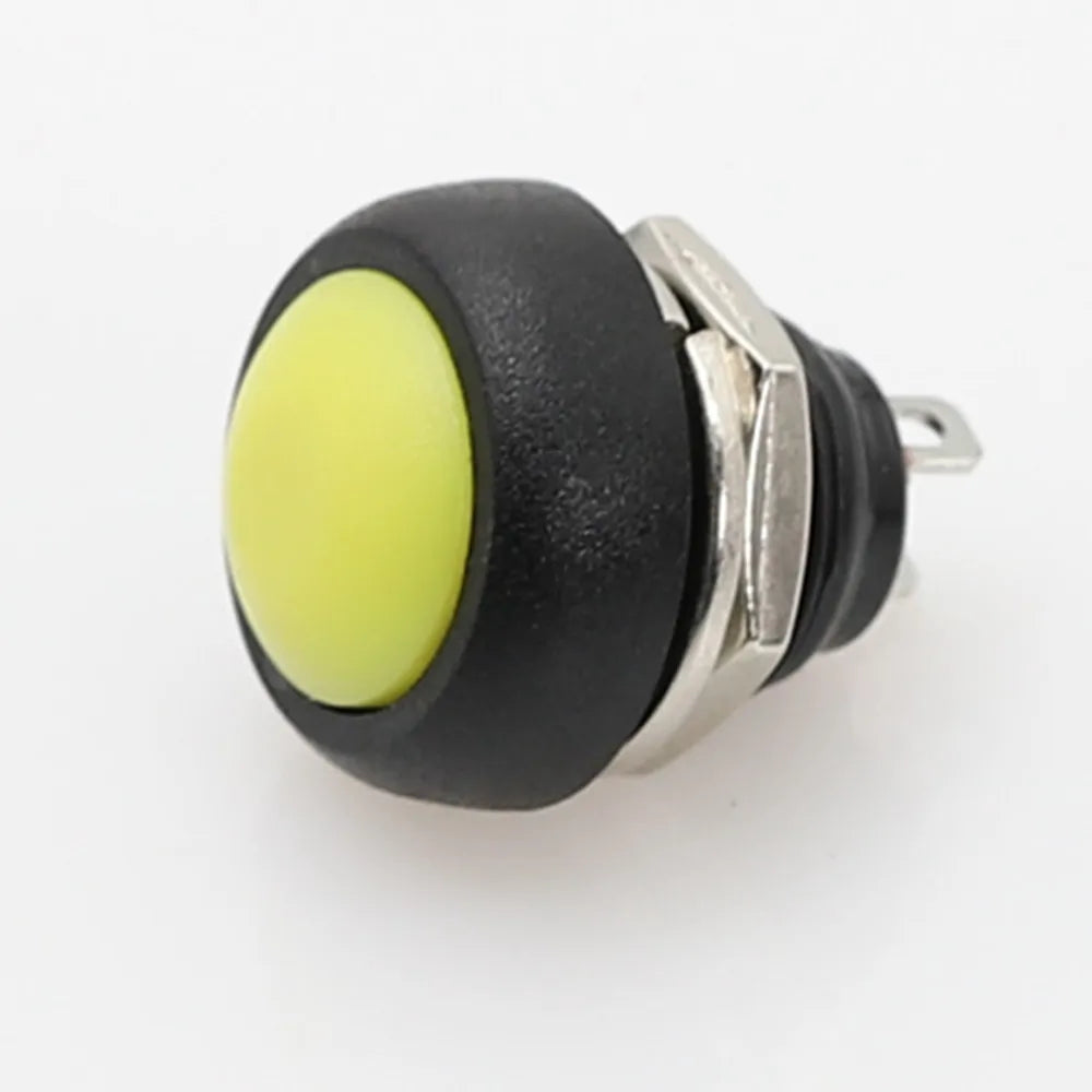 6Pcs PBS-33b 12mm Waterproof Momentary Push Button Switch 2-Pin Push Button Switch Richie's YELLOW
