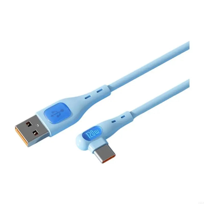 120W 90° Right Angle USB-A to USB-C Fast Charging Cable 2M USB-C Charging Cable Richie's Blue 2m