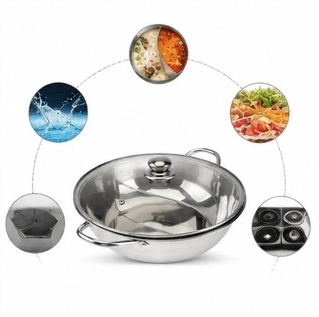 Yin Yang Dual Sided Hot Pot 30cm – Induction & Gas Ready Hot Pot Cookware Richie's Default Title
