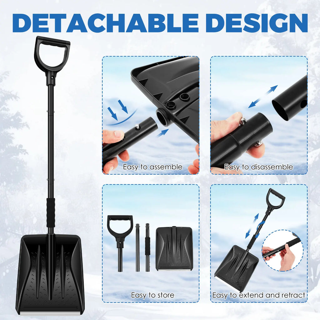 Toorise 10-Inch Detachable Stainless Steel Snow Shovel Snow Shovel Richie's