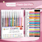 24-Color Glitter Gel Pen Set | 1.0mm Neon Ink for Coloring Glitter Gel Pen Set Richie's 1 box