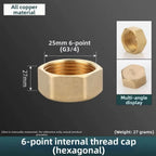 Brass BSP Threaded Pipe End Cap Plug – Hex Head Blind Stopper Pipe Fitting Plug Richie's Hex Plug 3I4