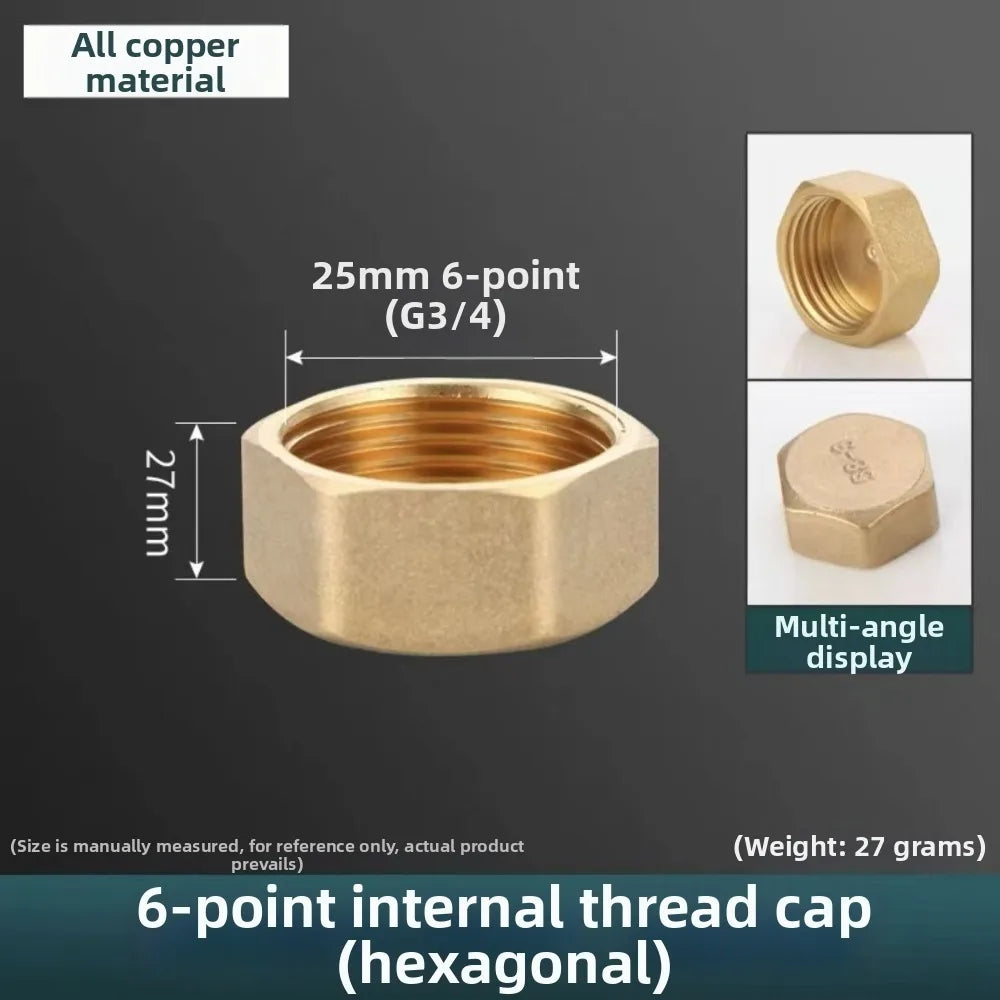 Brass BSP Threaded Pipe End Cap Plug – Hex Head Blind Stopper Pipe Fitting Plug Richie's Hex Plug 3I4