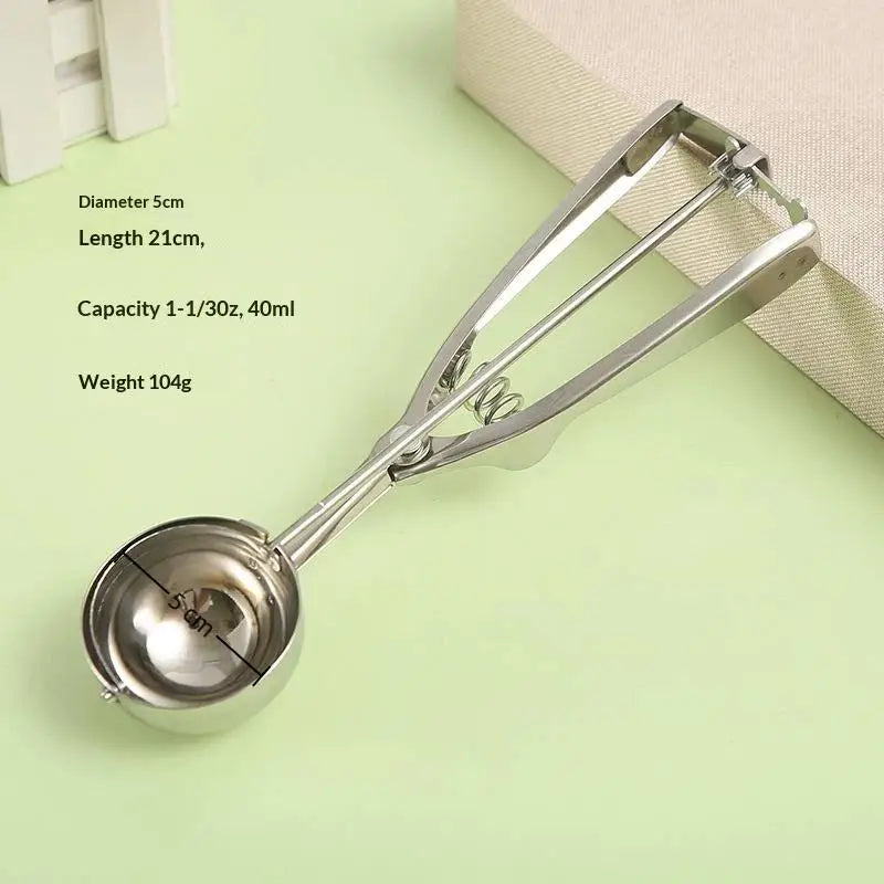 Stainless Steel Ice Cream Scoop Set – 3 Sizes, Spring Handle Ice Cream Scoop Set Richie's Diameter 50mm