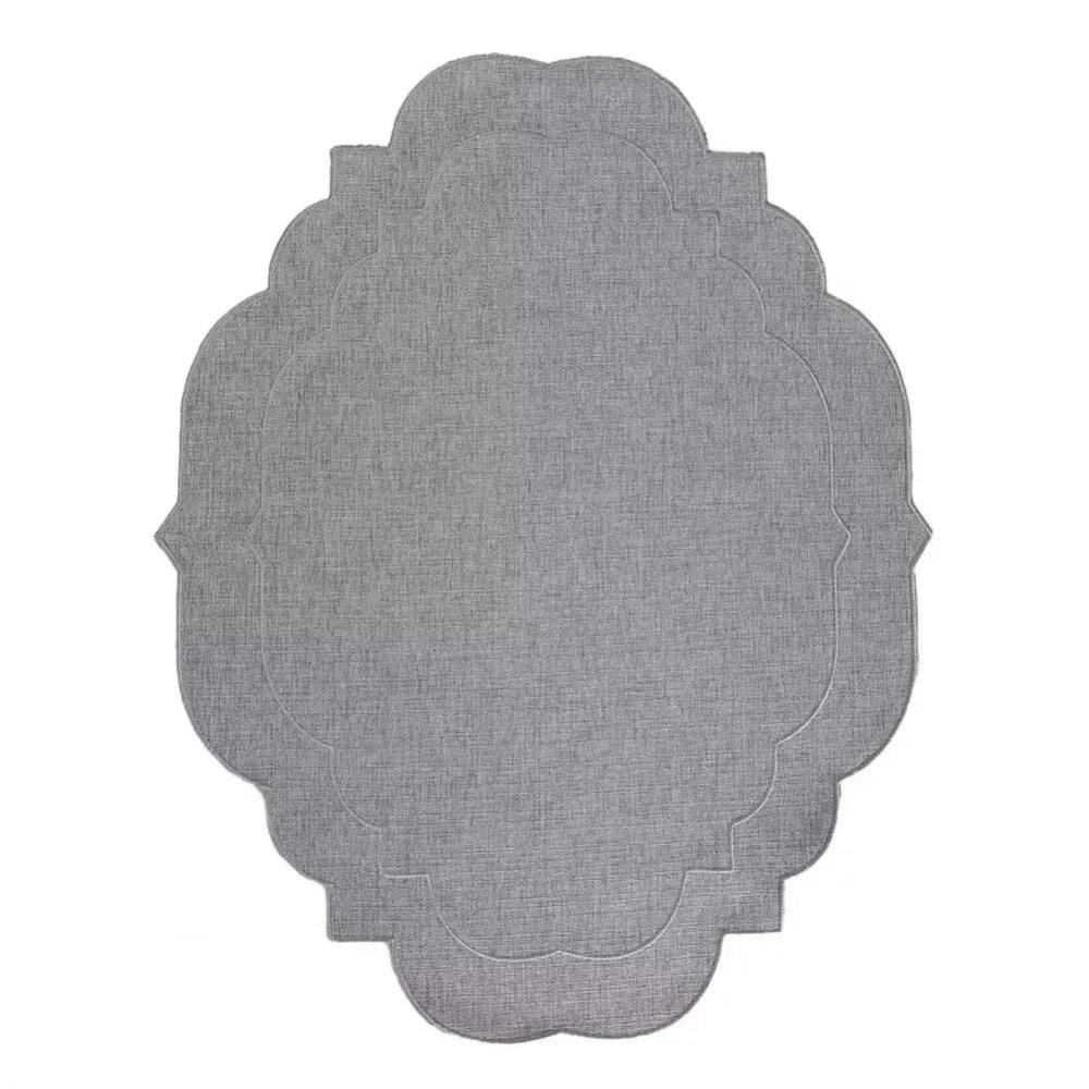 Cotton Linen Embroidered Placemats 45×35cm Anti-Slip Dining Linen Placemats Richie's Dark Grey L