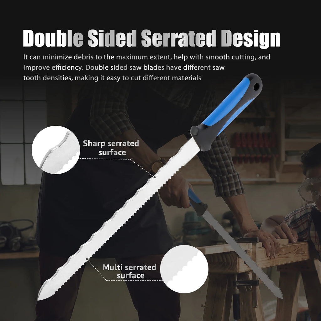 Insulation Knife with Sheath – Double Sided Serrated Foam Cutter Insulation Cutting Knife Richie's