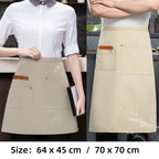 Canvas Half Apron Multi-Pocket Waterproof Kitchen Restaurant Kitchen Apron Richie's