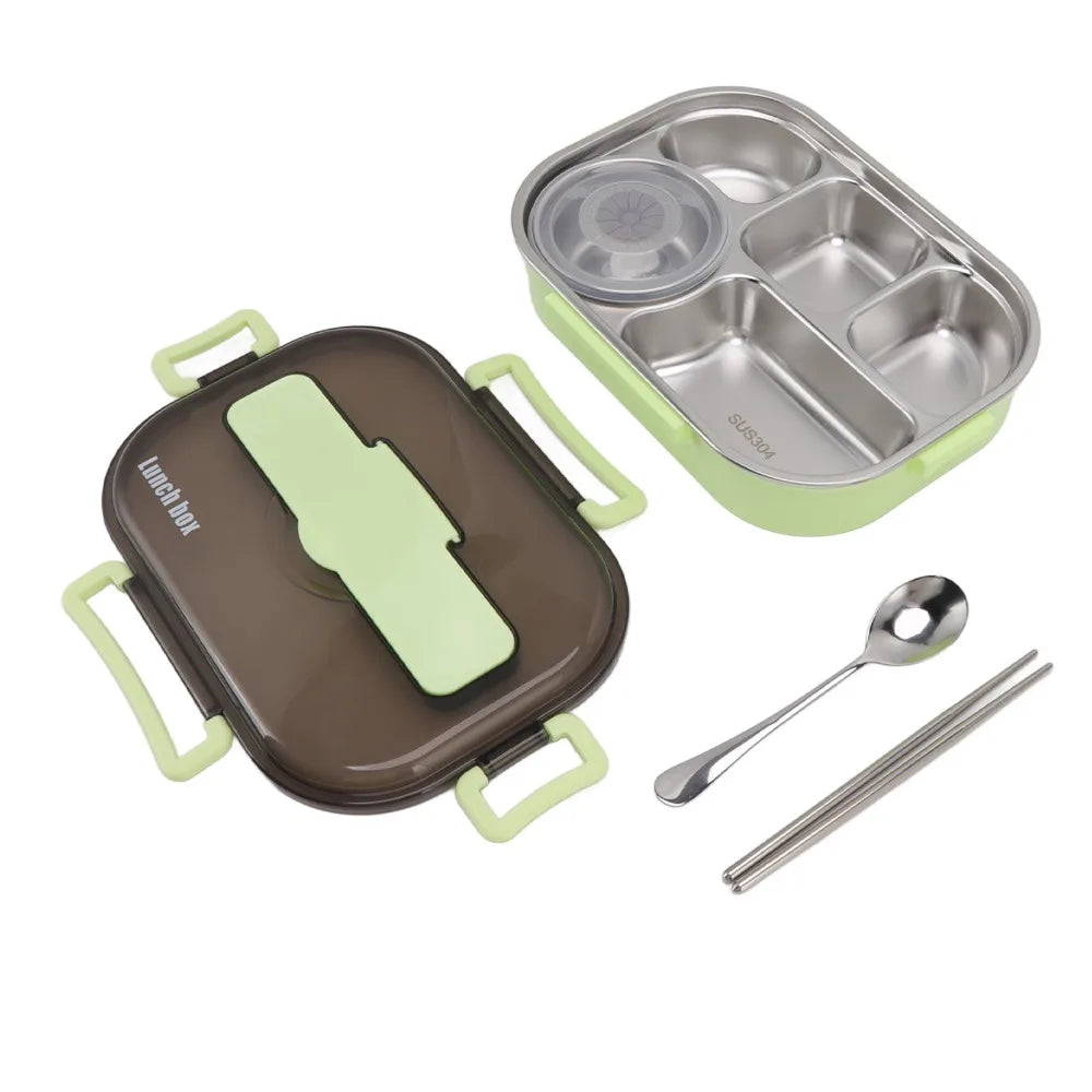 304 Stainless Steel 5-Compartment Lunch Box 2000ml | Travel Stainless Steel Lunch Box Richie's