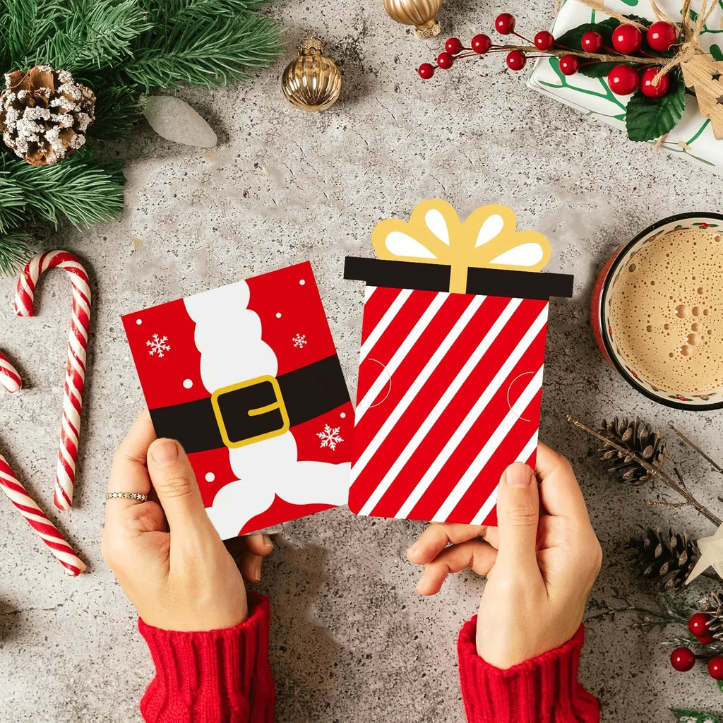 10 Pcs Santa Christmas Gift Exchange Cards & Cash Holders Christmas Gift Cards Richie's