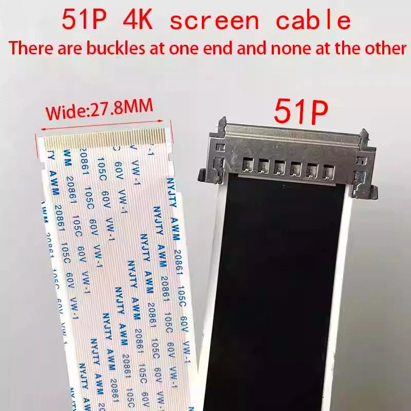 4K LVDS TV Ribbon Cable 51-Pin 41-Pin AWM 20861 – TCL Hisense LVDS Ribbon Cable Richie's 51P-27.8MM 500MM