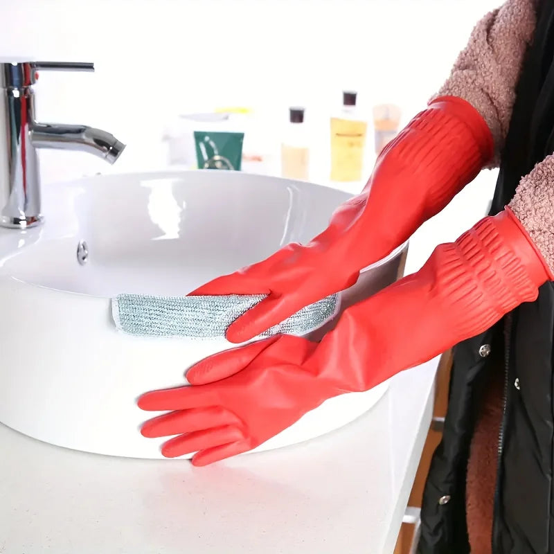 Thick Latex Dishwashing Gloves Extended Cuff | Kitchen Cleaning Household Cleaning Gloves Richie's