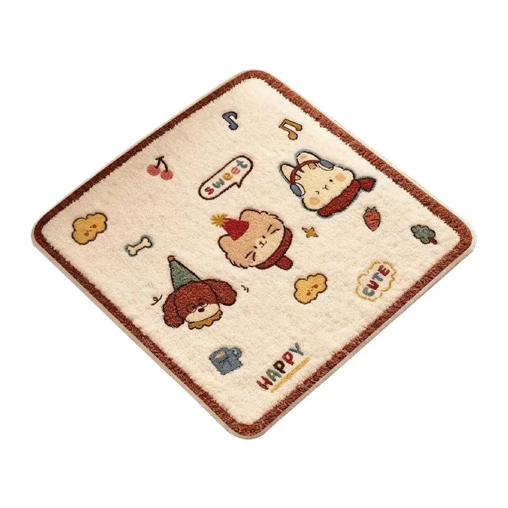 Cute Cartoon Chair Cushion 40x40cm Plush Imitation Cashmere Seat Pad Chair Seat Cushion Richie's Style 8