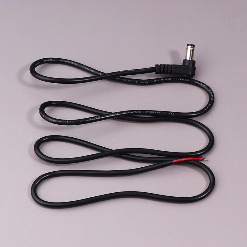 Right Angle DC Power Cable 5.5x2.1/2.5mm Male Plug Extension DC Power Cable Richie's