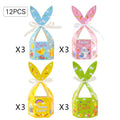 12PCS Easter Gift Boxes with Ribbon Handle – Cartoon Rabbit Design Easter Gift Boxes Richie's 12pcs 5x5x5cm