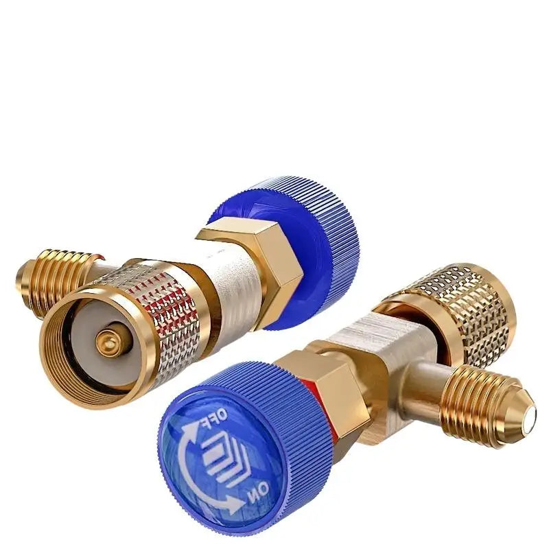 Brass R410a R22 AC Safety Adapter with Safety Valve AC Refrigerant Adapter Richie's