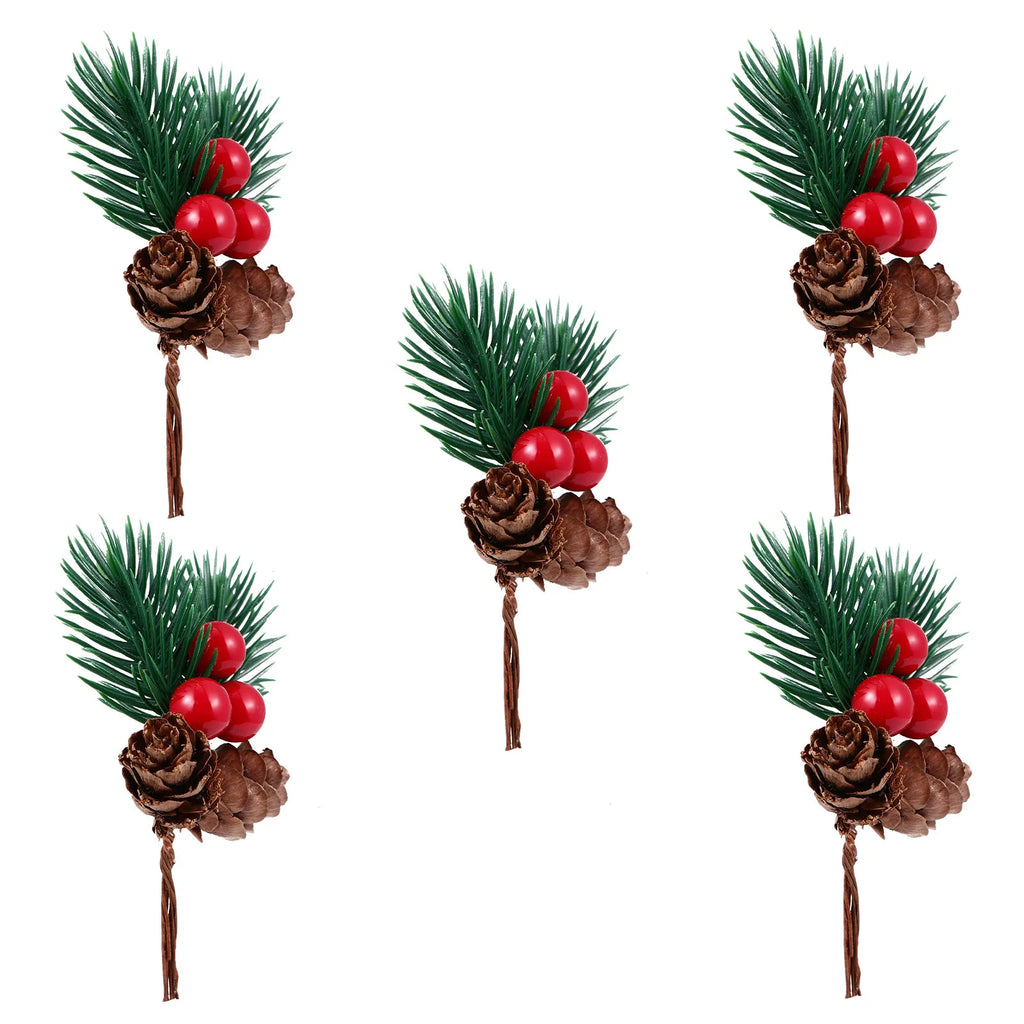5-Pack Artificial Christmas Pine Picks – Cones, Berries & Needles Christmas Pine Picks Richie's