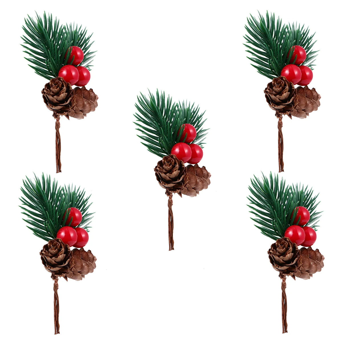 5-Pack Artificial Christmas Pine Picks – Cones, Berries & Needles Christmas Pine Picks Richie's