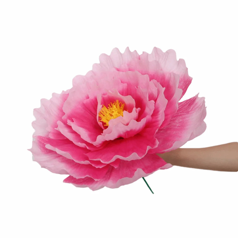 50cm Large Artificial Peony Flower Head – Silk Faux Bloom Decor Artificial Flower Decor Richie's Rose Red