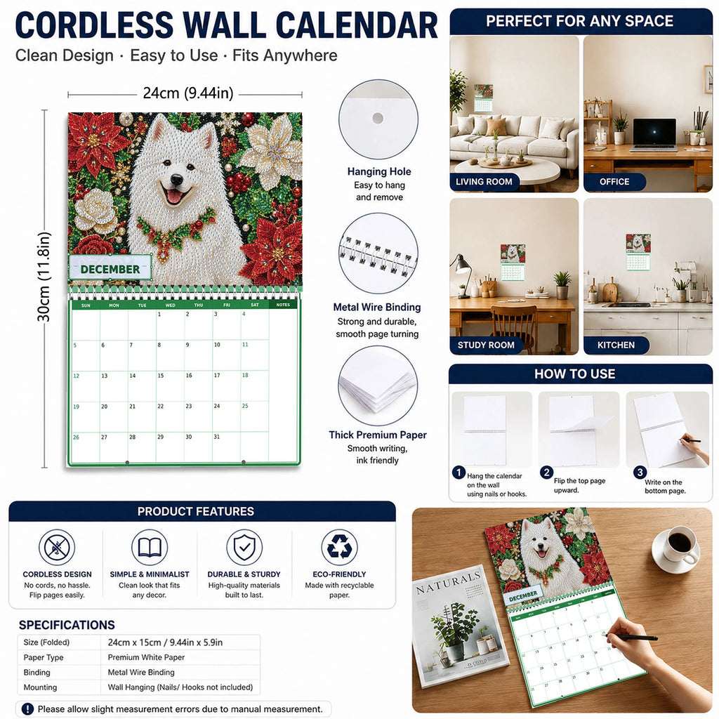 2027 DIY Diamond Painting Calendar – Cat & Dog Rhinestone Art DIY Craft Calendar Richie's