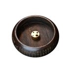 Wooden Incense Holder Bowl Heart Sutra Carved Mini Censer Incense Holder Richie's heart sutra-coffee