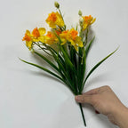 10-Head Yellow Artificial Daffodils – Realistic Faux Floral Decor Artificial Flowers Richie's Orange