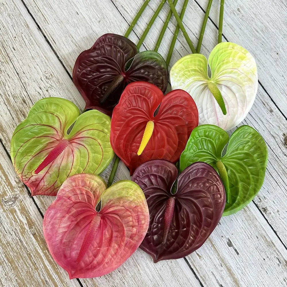 60cm Artificial Anthurium Flower – Real Touch Faux Plant Decor Artificial Flower Richie's