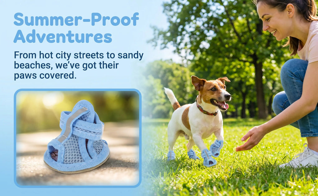 Breathable Mesh Dog Sandals 4-Pack – Anti-Slip Summer Pet Shoes Dog Sandals Richie's Default Title