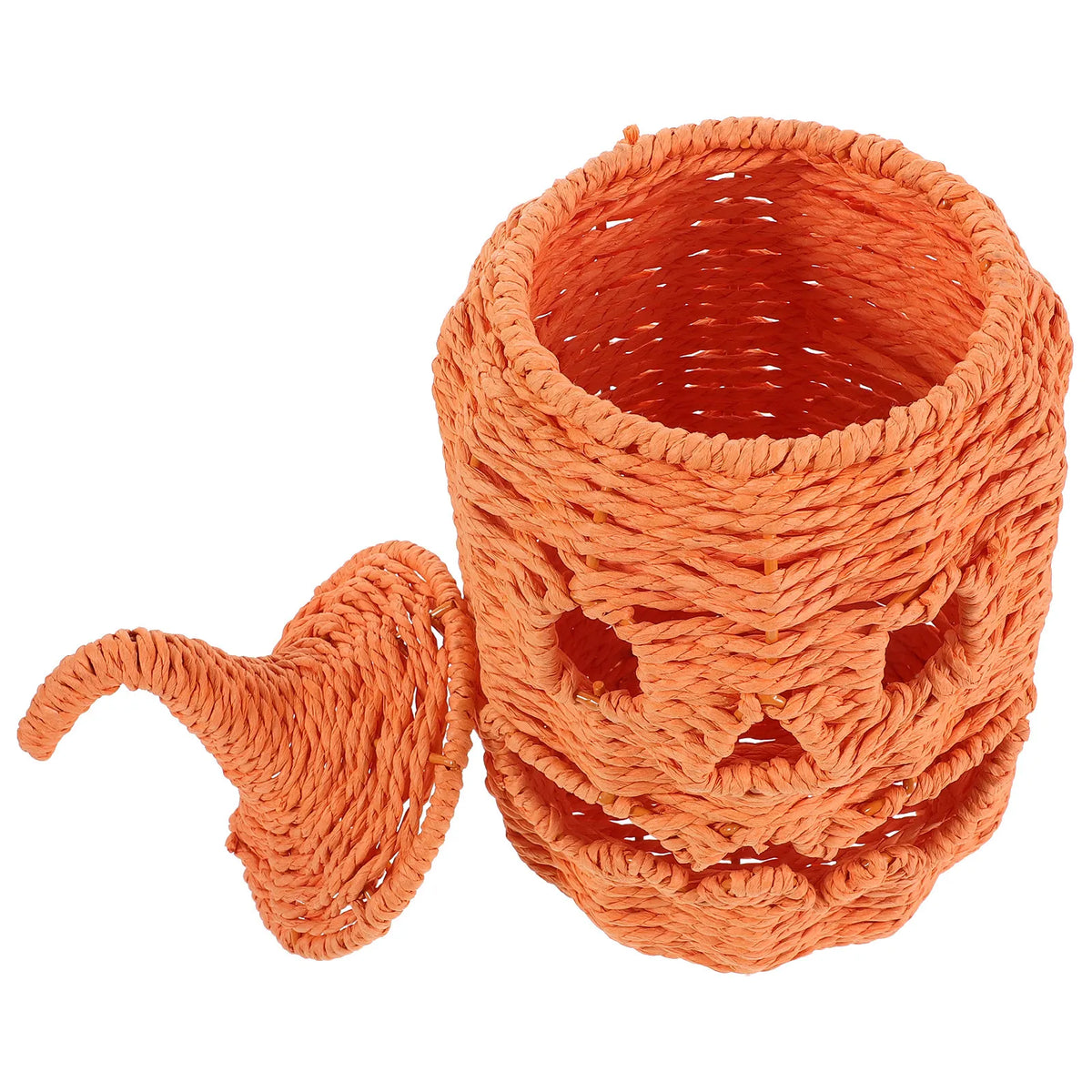 Woven Pumpkin Lampshade | Basket Weave Jack O Lantern Cover Halloween Lamp Shade Richie's