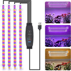 Full Spectrum LED Grow Light Bar USB 5V Dimmable Timer Indoor Plants LED Grow Light Richie's 3 Colors 4Heads