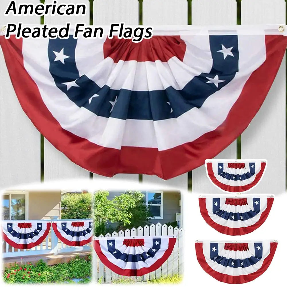 USA Pleated Fan Flag – Patriotic Bunting Half Fan Banner Patriotic Fan Flag Richie's