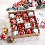 44 PCS Shatterproof Christmas Ornaments – Red White Gold Set Christmas Ornament Set Richie's