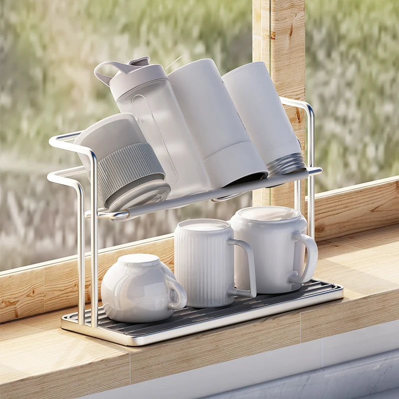 Stackable Stainless Steel Cup & Bowl Kitchen Storage Rack Kitchen Storage Rack Richie's
