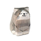 Carved Wooden Animal Figurine – Bear, Cat & Sheep Desk Decor Wooden Figurine Richie's cat 2