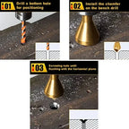 Titanium-Plated HSS Countersink Drill Bit – Deburring & Chamfer Tool Countersink Drill Bit Richie's