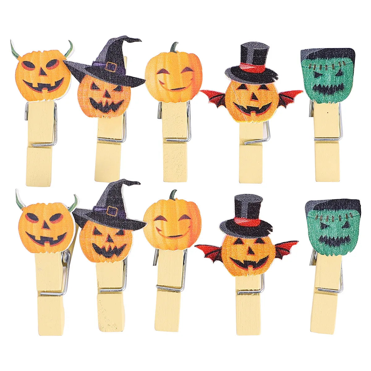 40Pcs Halloween Pumpkin Wood Mini Clips – Photos, Cards & Décor Decorative Wood Clips Richie's other