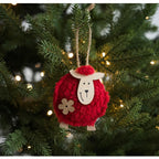 Felt Sheep Christmas Ornament – Handmade Pom-Pom Tree Hanging Decor Christmas Ornament Richie's