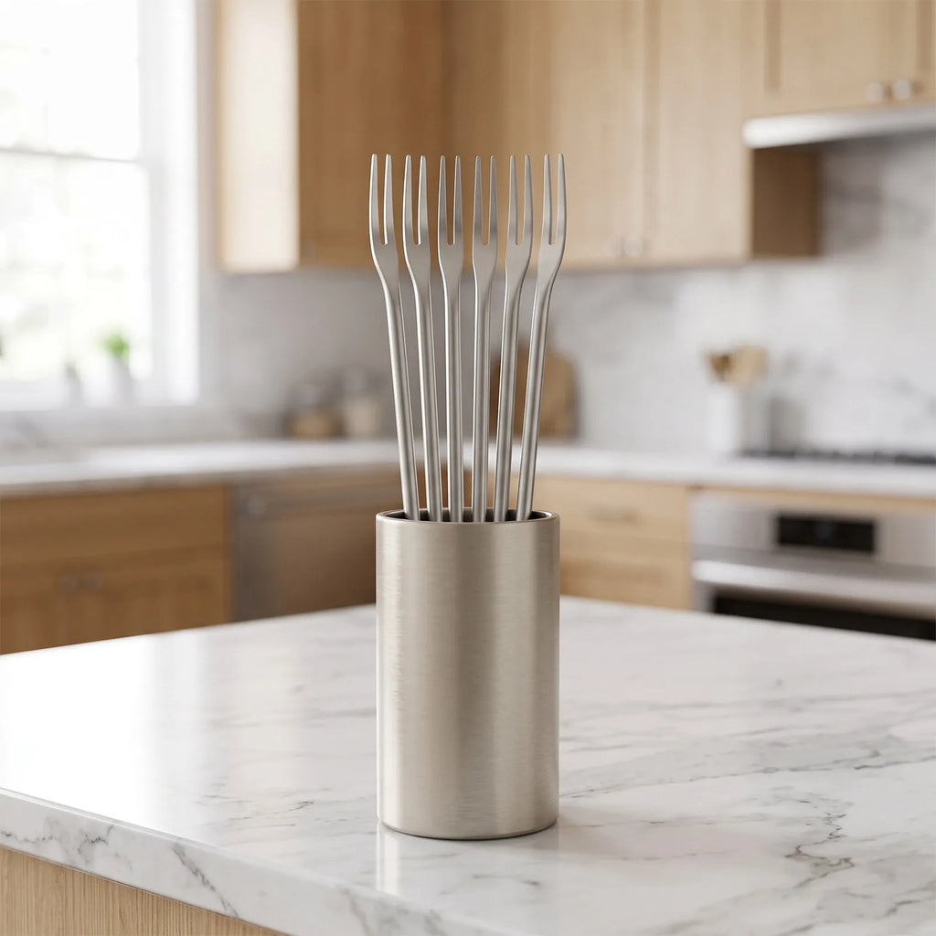 3-Piece Stainless Steel Long Handle Fruit & Dessert Forks Dessert Fork Set Richie's