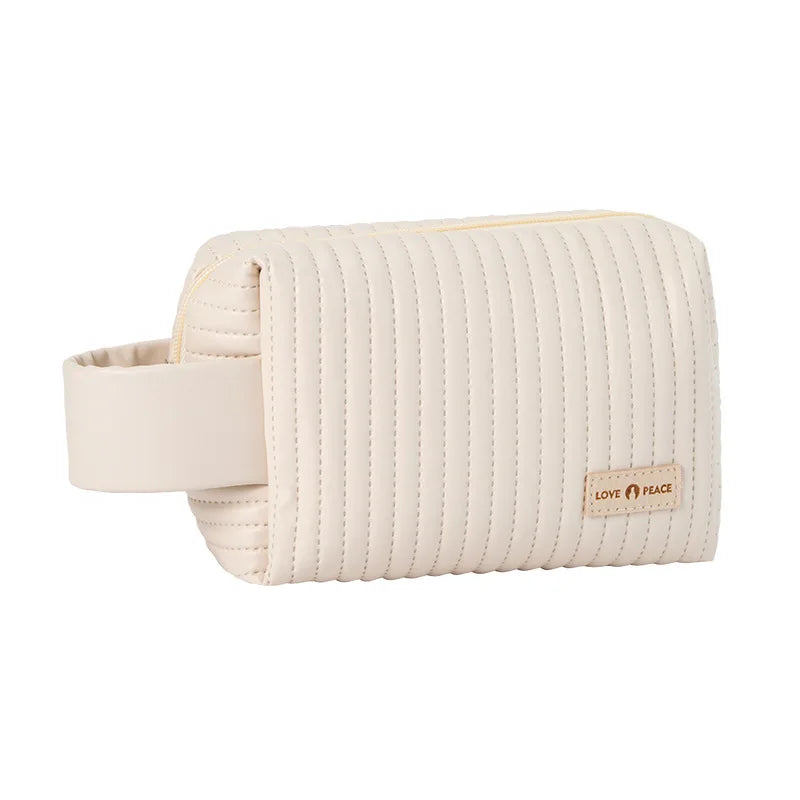 Women's PU Makeup Bag Waterproof Travel Toiletry Organizer Cosmetic Travel Bag Richie's Beige